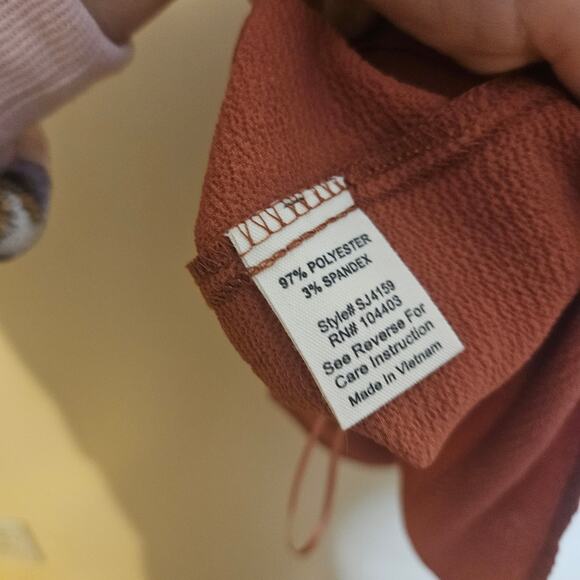 Mine Size Large L Scalloped Terra Cotta Sleeveless Blouse Top Boho Indie NWOT - Picture 6 of 7